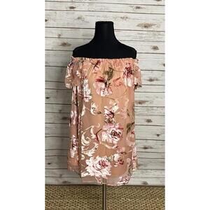 Xhilaration romantic off-shoulder burnt velvet floral trapeze dress Size Small